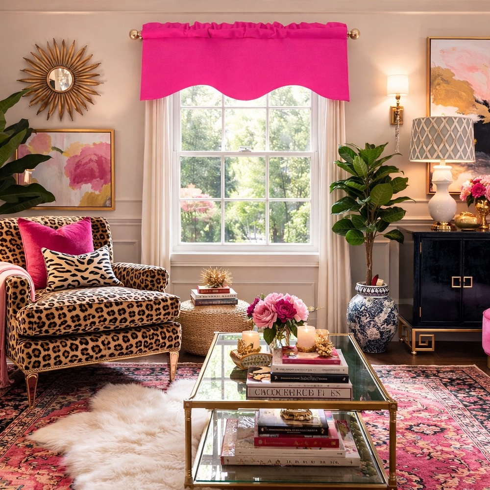 Valance - Modern Scalloped Valance Rod Pocket